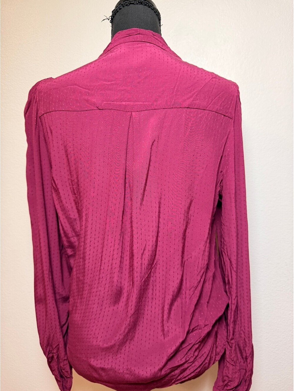 Sézane Berry Wrap Blouse 38 Dot Texture Chic - Picture 4 of 9